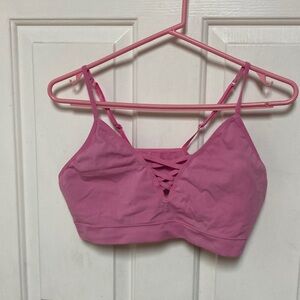 Pink Lace-Up Women's Bralette